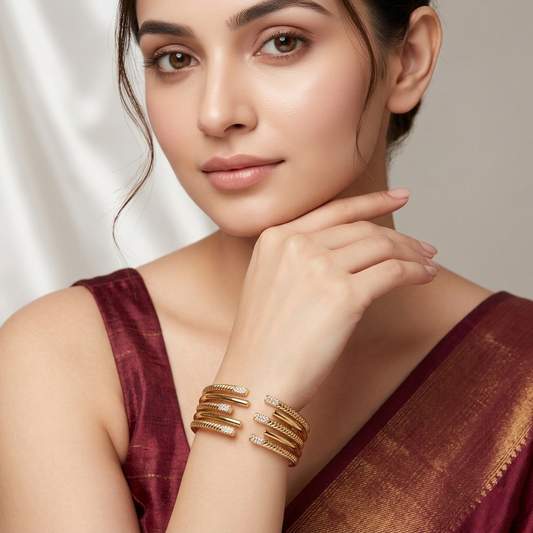 Ritz Harmony Gold Plated Openable Anti Tarnish Bracelet by Enava