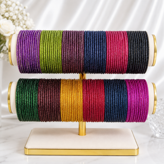 Shiny Dark Color Plus Size Metal Bangles Combo – 12 Colors (1 Dozen Each)