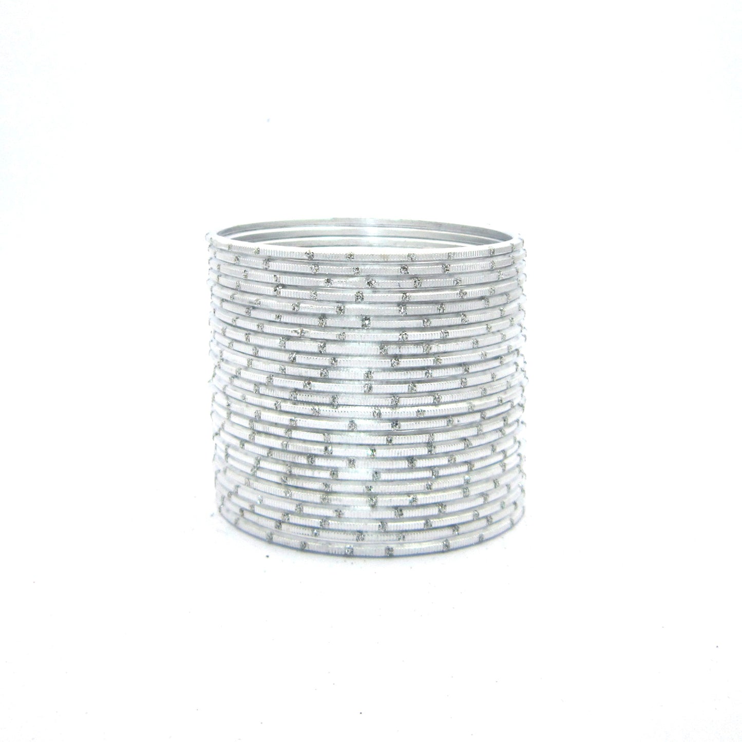 Glitter Silver Metal 24 Bangles by Enava