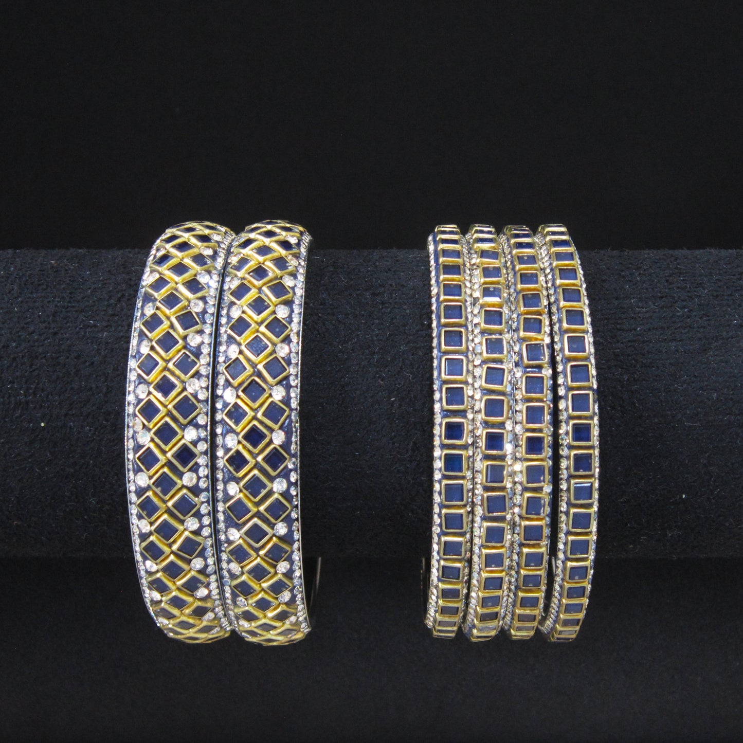 Sitara Chaukor Dark Blue Festive Bangle Set