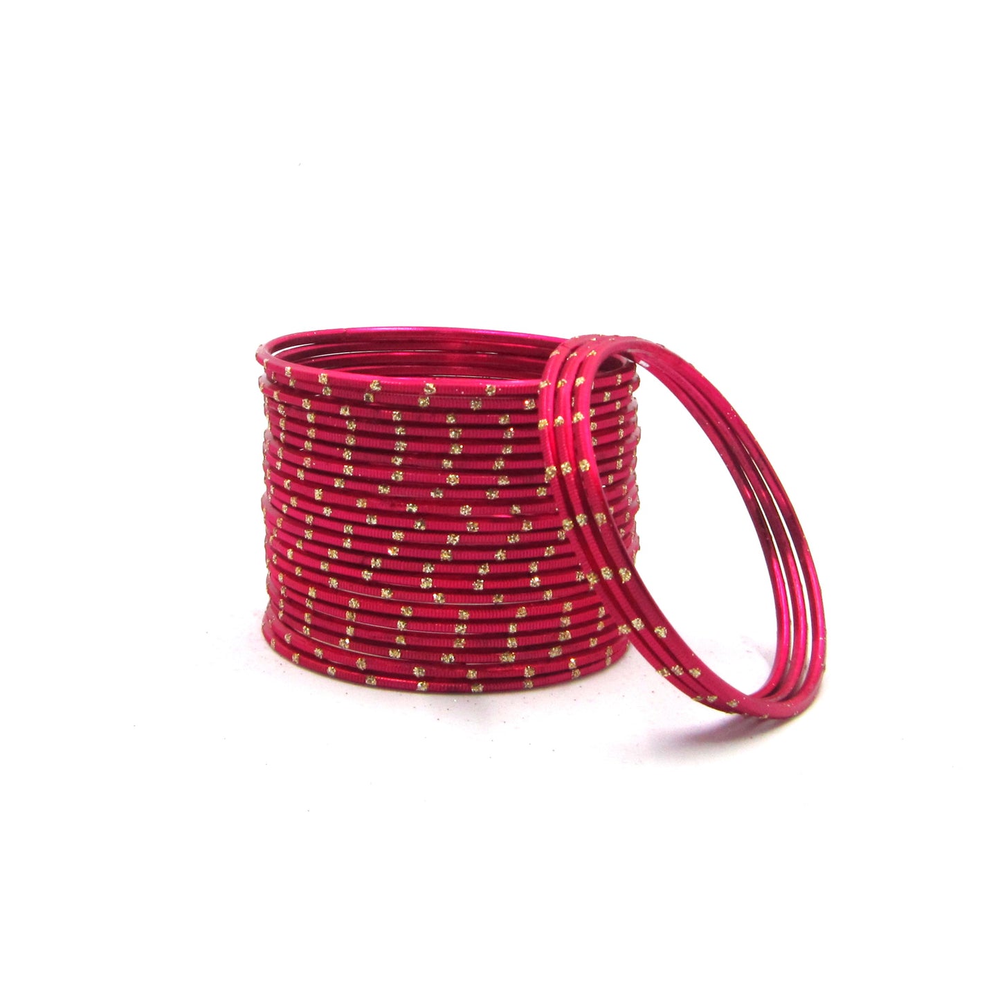 Glitter Strawberry Metal 24 Bangles by Enava