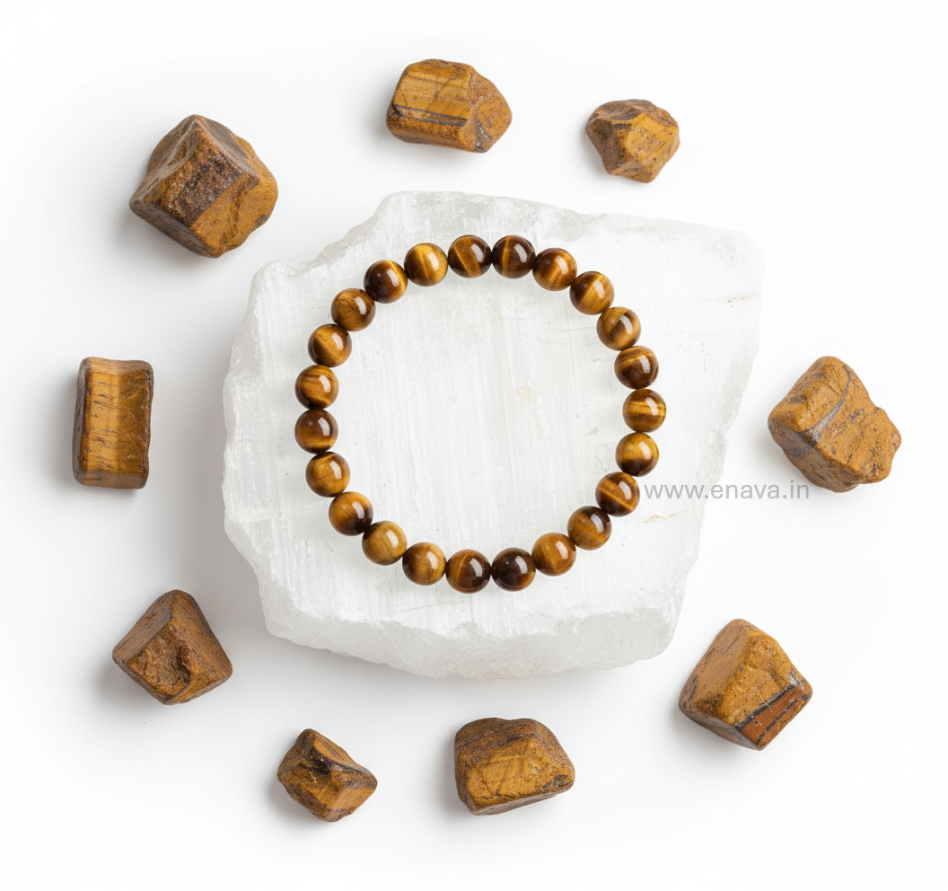 Tiger Eye Bracelet for Confidence & Protection | Prosperity, Success, Protection, Luck Gemstone by Enava Gems Bracelet Enava Jewels.