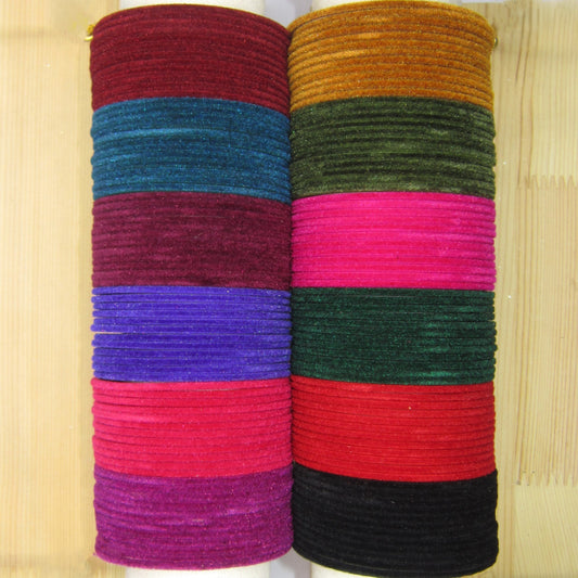 Velvet Dark Color Metal Bangles Combo – 12 Colors (1 Dozen Each) by Enava