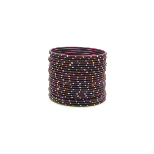 Glitter Wine Metal 24 Bangles by Enava