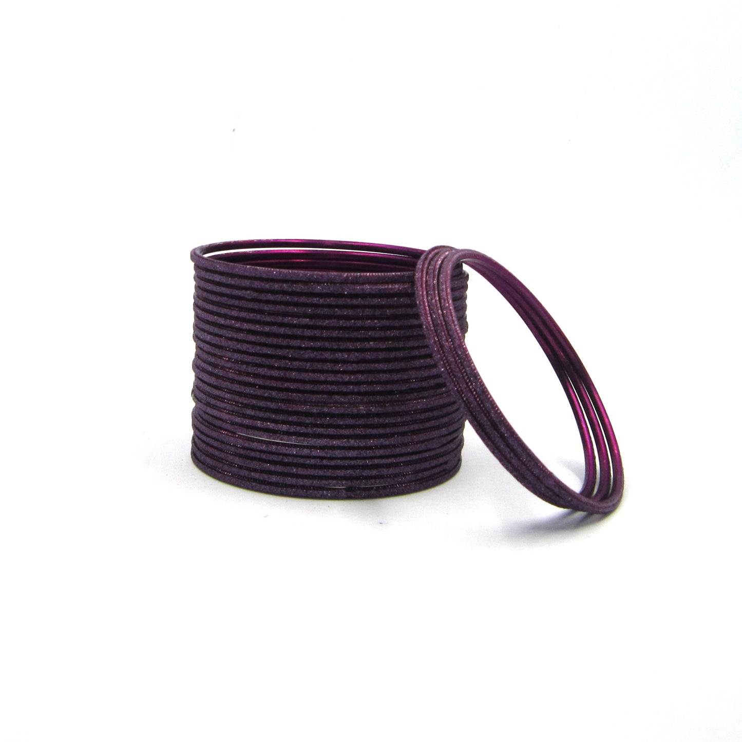 Shiny Wine Metal 24 Bangles by Enava