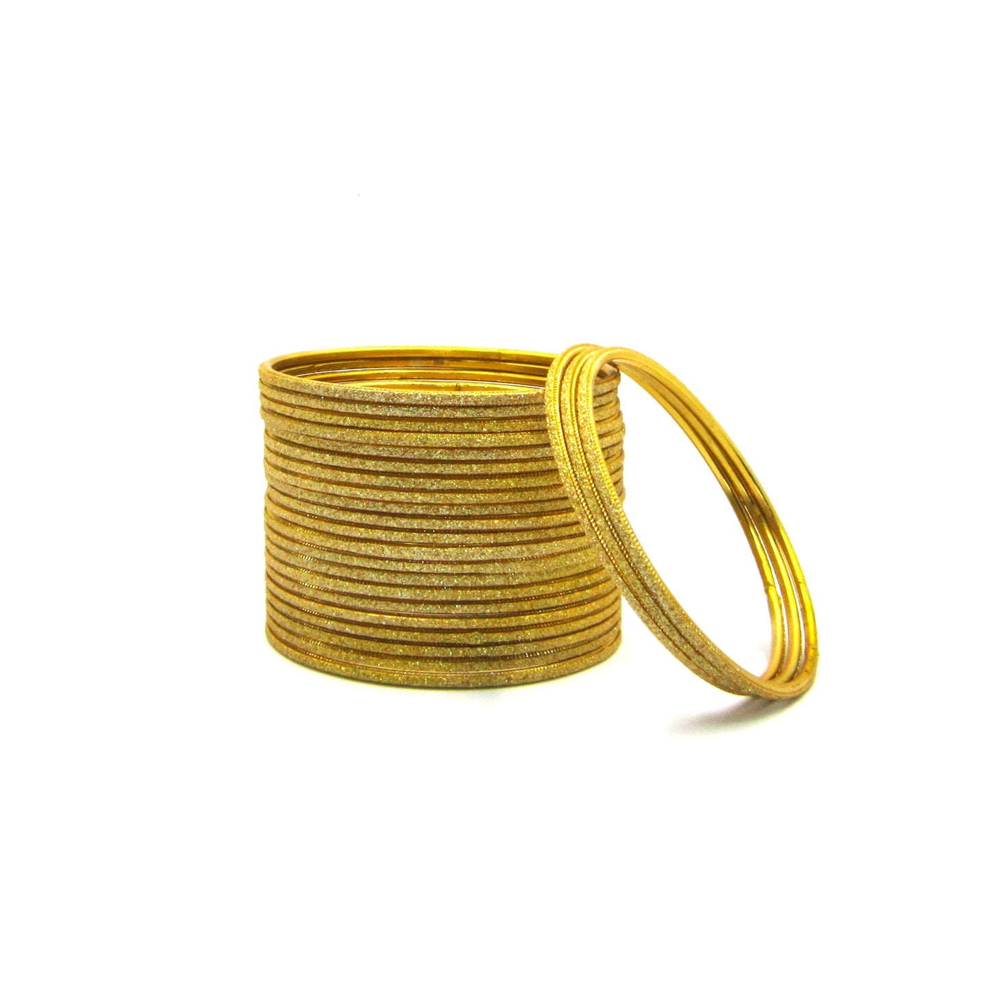 Shiny Yellow Mango Metal 24 Bangles by Enava
