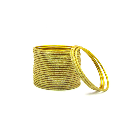 Shiny Yellow Metal 24 Bangles by Enava