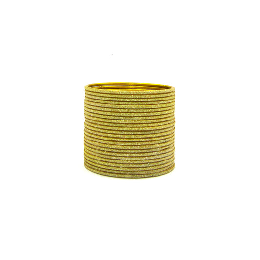 Shiny Yellow Metal 24 Bangles by Enava