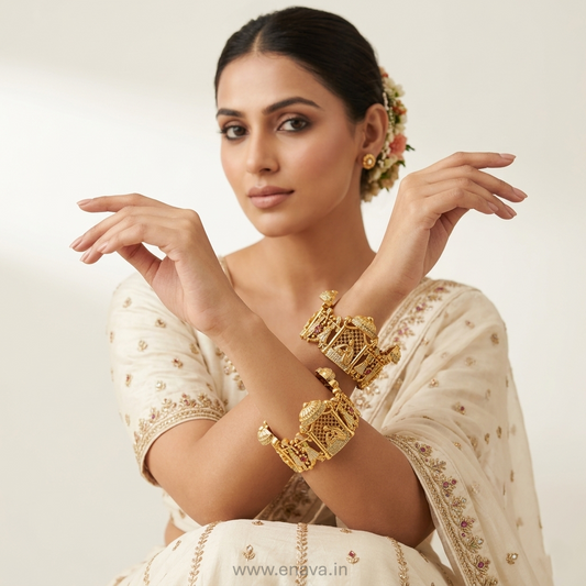 Rajwadi Dulha Dulhan Collection Bangles by Enava