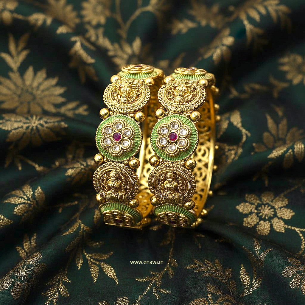 Rajwadi Mahalakshmi Kada Bangles by Enava