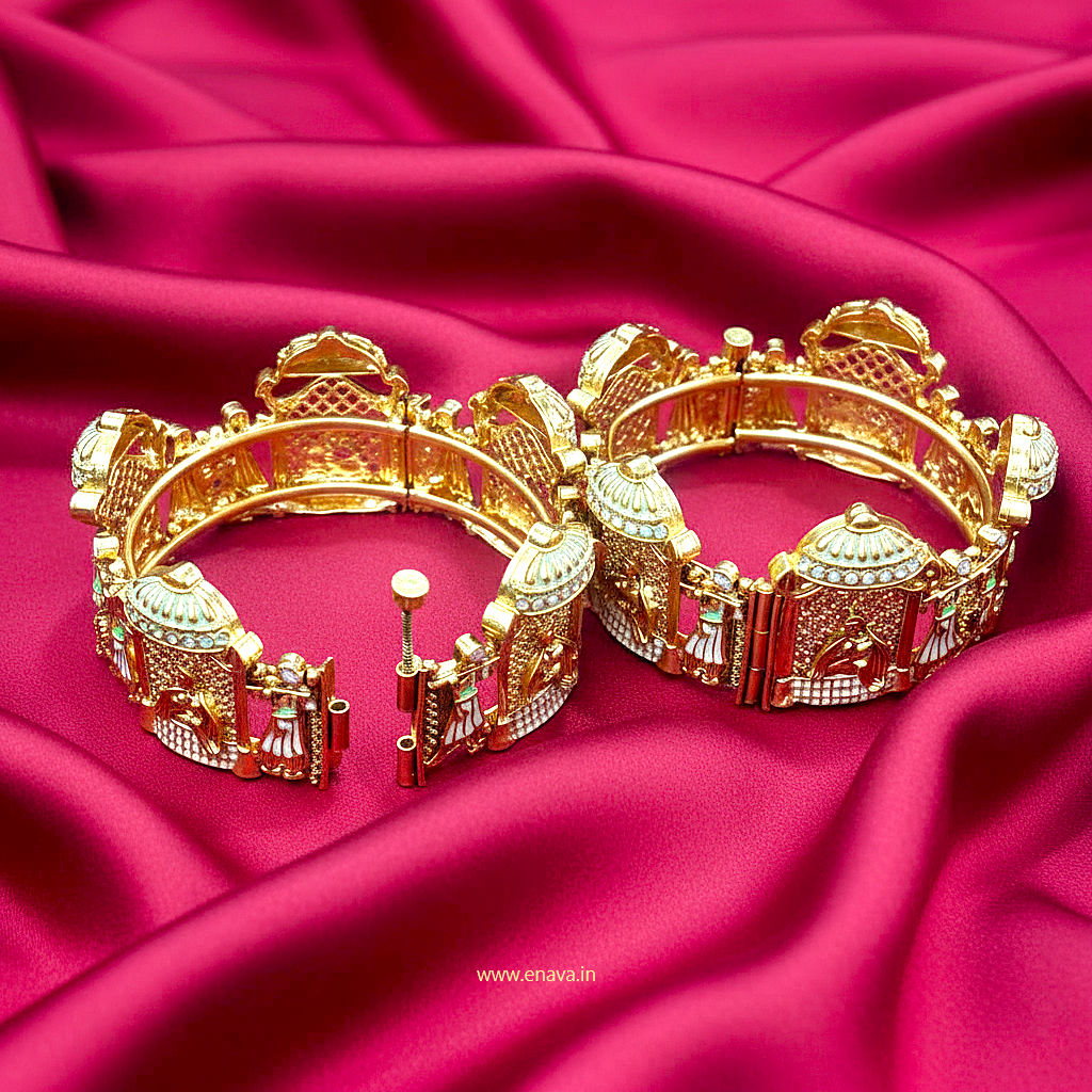 Rajwadi Dulha Dulhan Collection Bangles by Enava