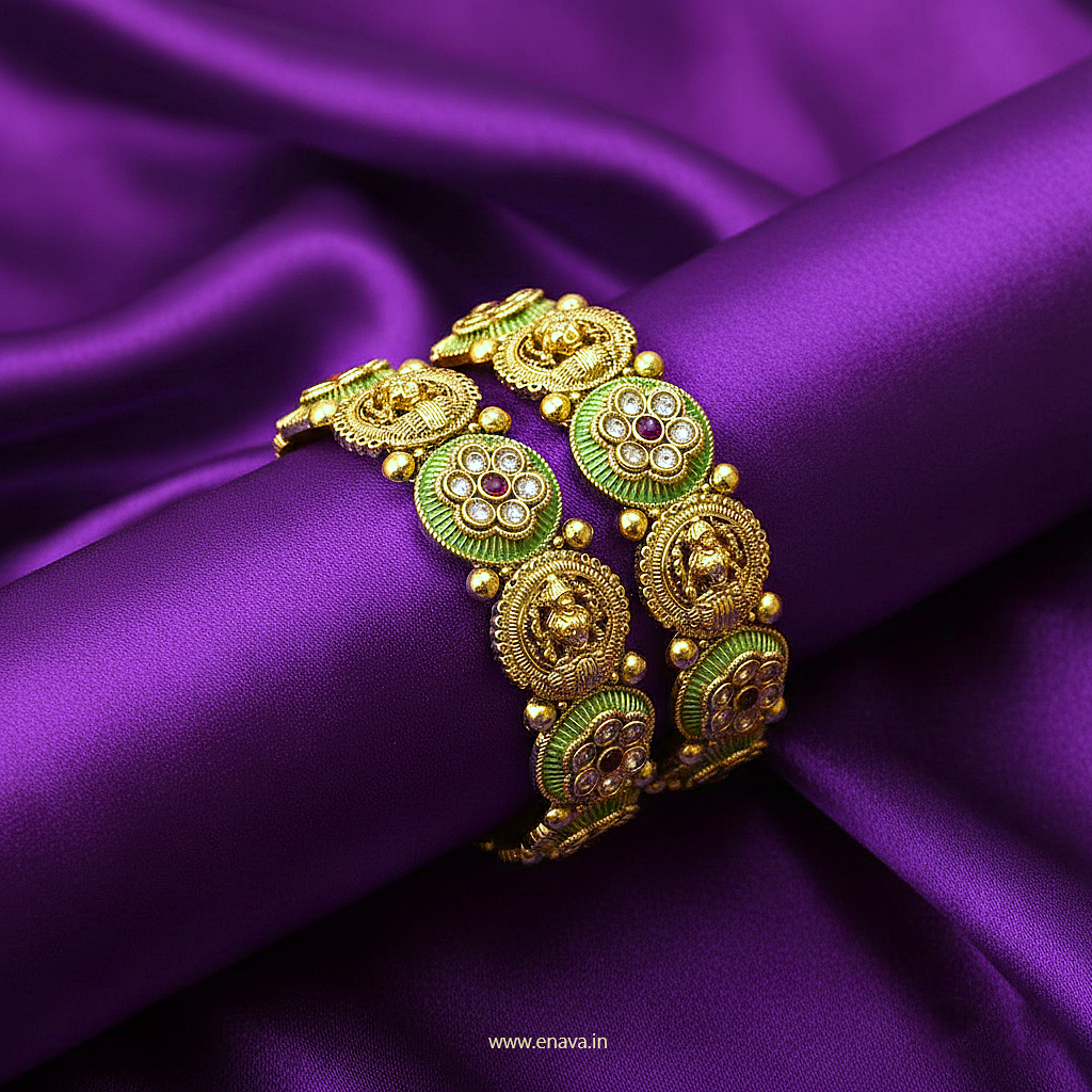 Rajwadi Mahalakshmi Kada Bangles by Enava