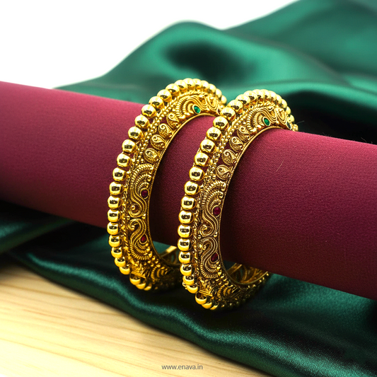 Rajwadi Maharani Veerangana Kada Bangles by Enava