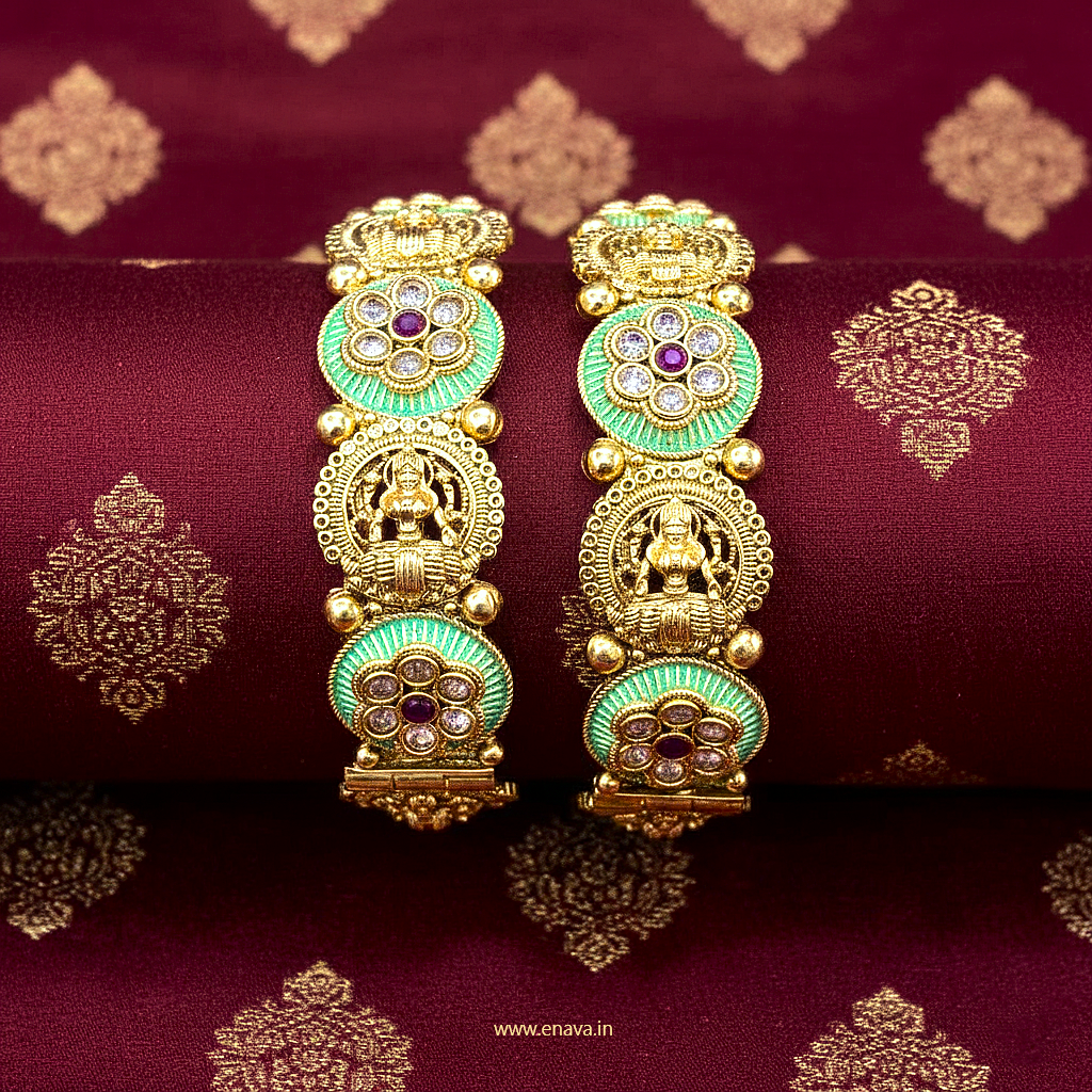 Rajwadi Mahalakshmi Kada Bangles by Enava